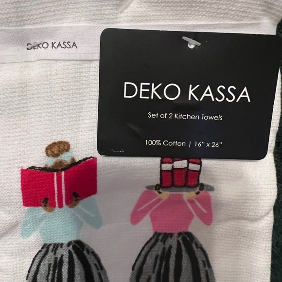 Kitchen towels, (2) book club only reads wine labels - Picture 3 of 5